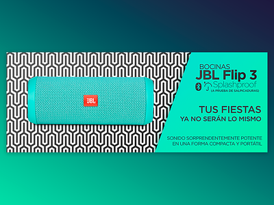 Web Banner for Online Store - JBL Flip 3 Speakers ad banner flip 3 gradients jbl online slider speakers store web