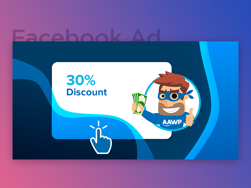 Facebook Ad for AAWP (Variation) facebook fb post ad leas discount aawp ads click amazon gradients colors