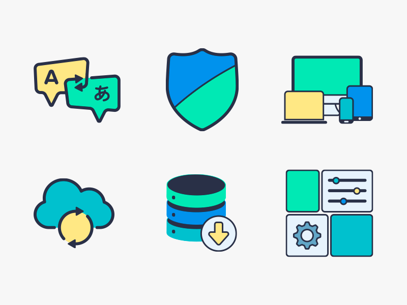 My First Adventure in Icon Design! - Part 2 filled line design settings cloud caching responsive translation shield security icons icon