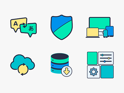 My First Adventure in Icon Design! - Part 2 cloud caching design filled line icon icons responsive security settings shield translation