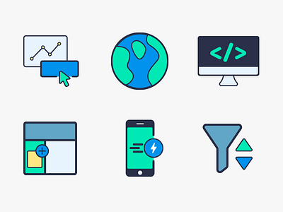 My First Adventure in Icon Design! - Part 3 acelerated mobile click tracking design developer filled line filtering icon icons products widgets world