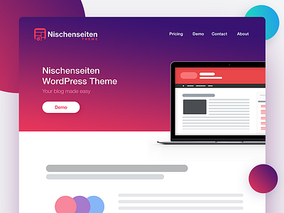 Website Header - Nischenseiten Theme colors gradient head header homepage landing niche site web website wordpress