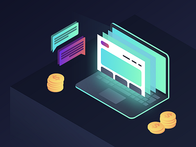 Isometric Illustration for Web Header