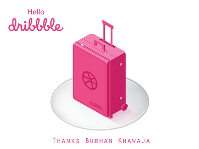 Hello Dribbble debut design dribbble graphic hello love luggage