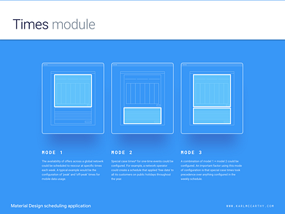 Times module - Configuration modes application configuration material design minimal mock up product design schedule sketch sketchapp software telecoms ui ux web app