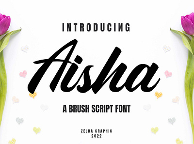 Aisha - Modern script font brand clothing design illustration logo magazine poster quote script siganture