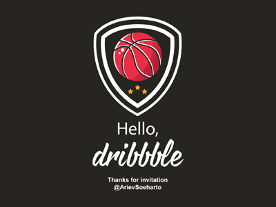 Hello, Dribbble basket dribbble emblem insigna logo shoot sport