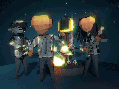 Get Lucky 3d animated animation c4d character daft punk gif illustration low poly lowpoly motion pop