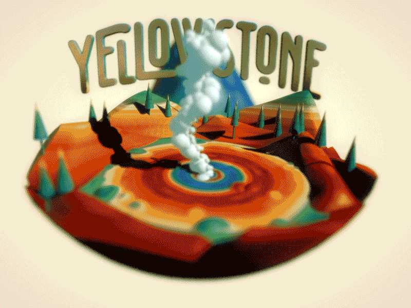 Yellowstone logotype 3d animation app branding c4d camera flat gif icon illustration ios iphone logo motion type typography ui ux web