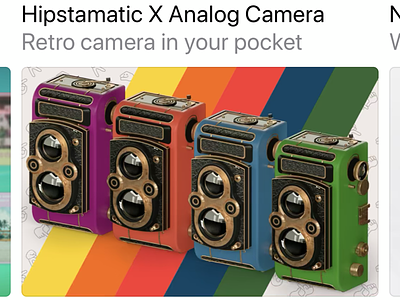 Hipstamatic X 3d app c4d camera ios marketing ui