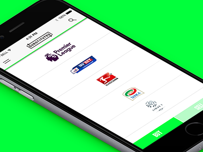 Susbtitutes buyer home page app design football soccer sports uiux