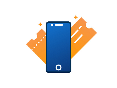 Tickets On Phone Icon icon illustrations onboarding