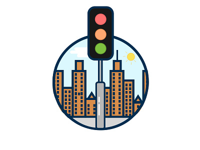 Traffic Lights icon illustration onboarding traffic