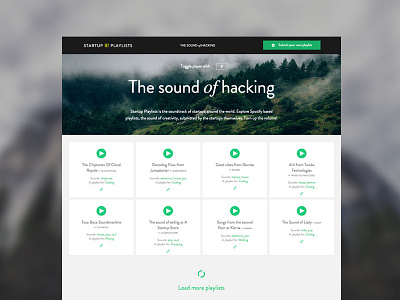 Startup Playlists redesign