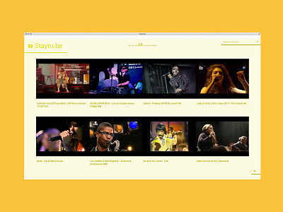 Staytube redesign concerts music play playlist roboto watch yellow youtube