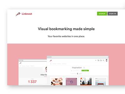 Start Page Redesign bookmarks home linknest redesign start website