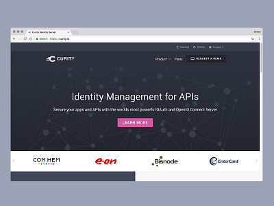 Curity apis homepage identity product security website