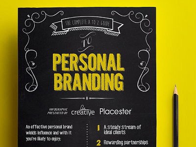 Peronal Branding Infographic art black board brand chalk infographic pencil sketch visual wood yellow