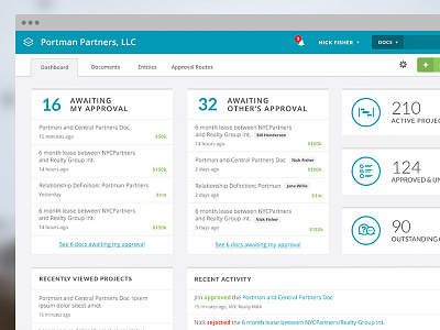 Documents Handling Dashboard app application dashboard data design flat icons interface table ui ux web