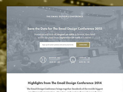 Email Design Conference 2015 animation clean corporate flat form homepage landing marketing page responsive video website