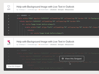 Code Snippets black clean code community editor flat page product responsive ui ux website