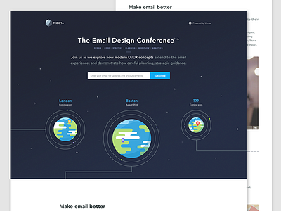 The Email Design Conference 2016 branding conference email homepage illustration landing lines page planets space web design website
