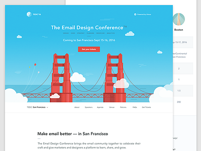 The Email Design Conference 2016 (San Francisco) bridge city clouds conference design email homepage skyline web design website