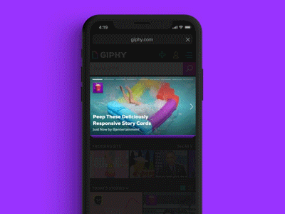 Responsive Preview Cards cards gif giphy responsive story card ui design ui motion