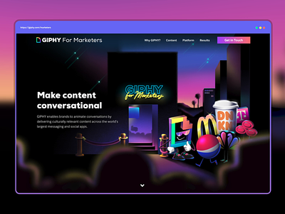 GIPHY For Marketers ad week gif giphy illustration landing page marketing motion scroll animation