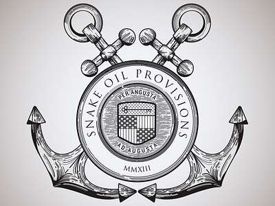 Snake Oil Provisions Anchors icon illustration logo