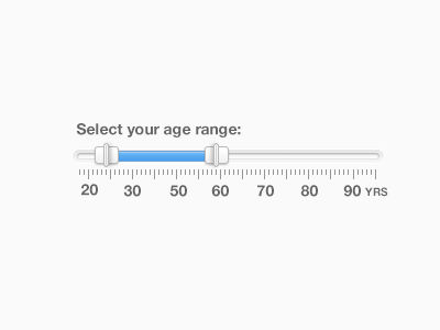 Select Age scale slider ui ux