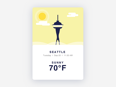 Weather App Concept app flat design interface mobile mockup seattle ui weather