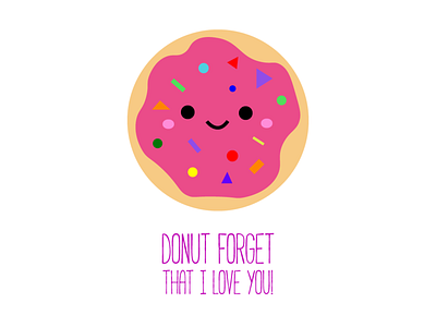 Happy Valentine's Day! card cute doughnut food illustration love pun punny valentine valentine card valentine day valentines vector