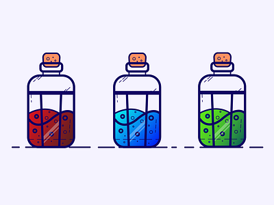 Health, Mana and Stamina bottle design game gradient health illustration illustrator jar magic potion potions stamina vector