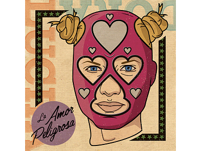 Una Luchadora code school design illustration luchador