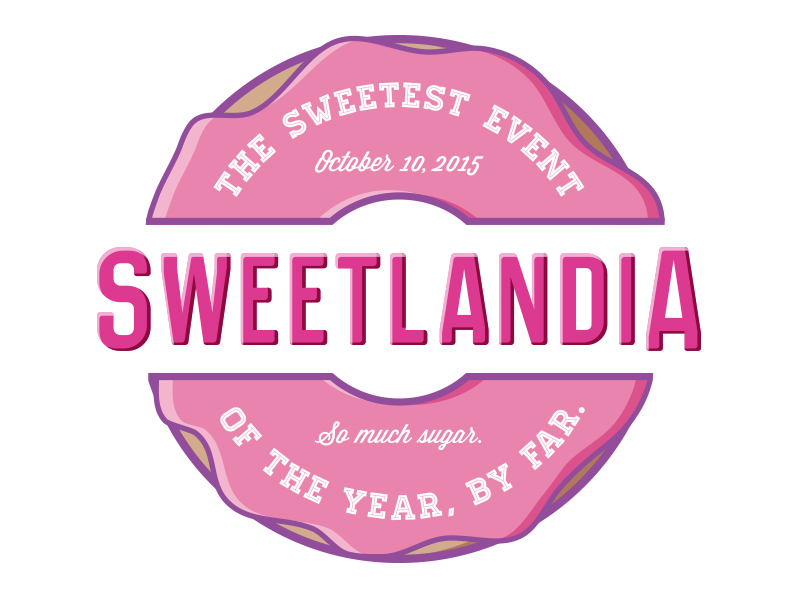 Sweetlandia badge code school cosplay donut graphic design vector