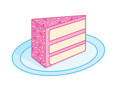 Piece o' Cake cake design dots illustration vector illustration
