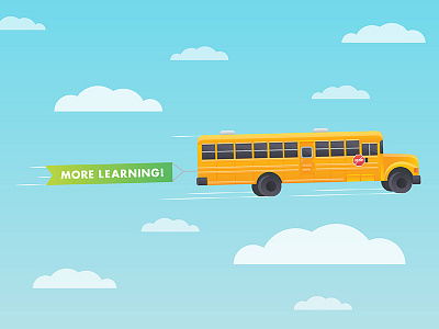 More Learning! code school design illustration school bus vector art