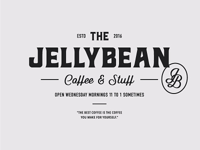 The Jellybean code school coffee shop hipster jellybean logo pretentious