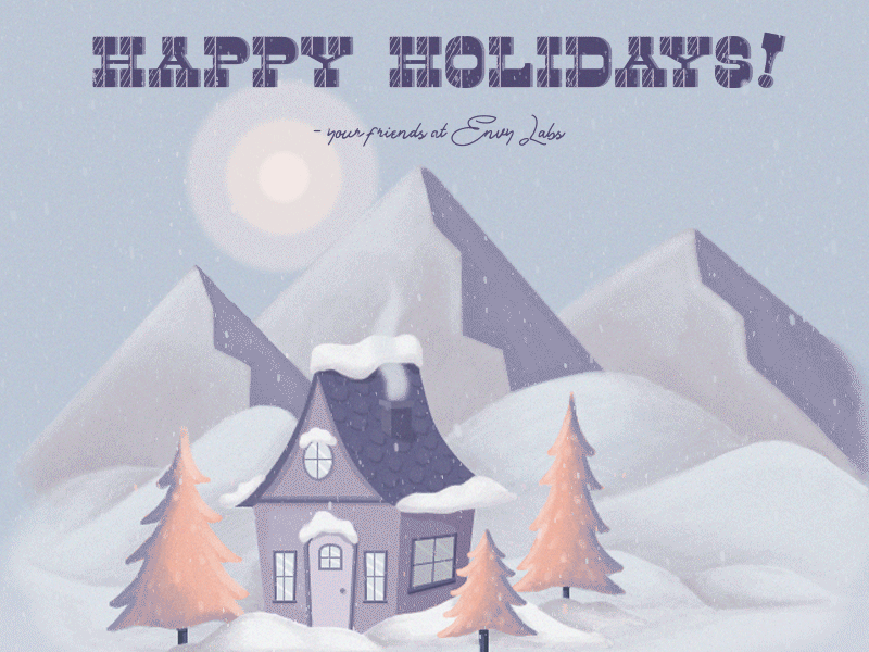 Happy snow-lidays christmas envy labs holiday illustration ipad art snow winter