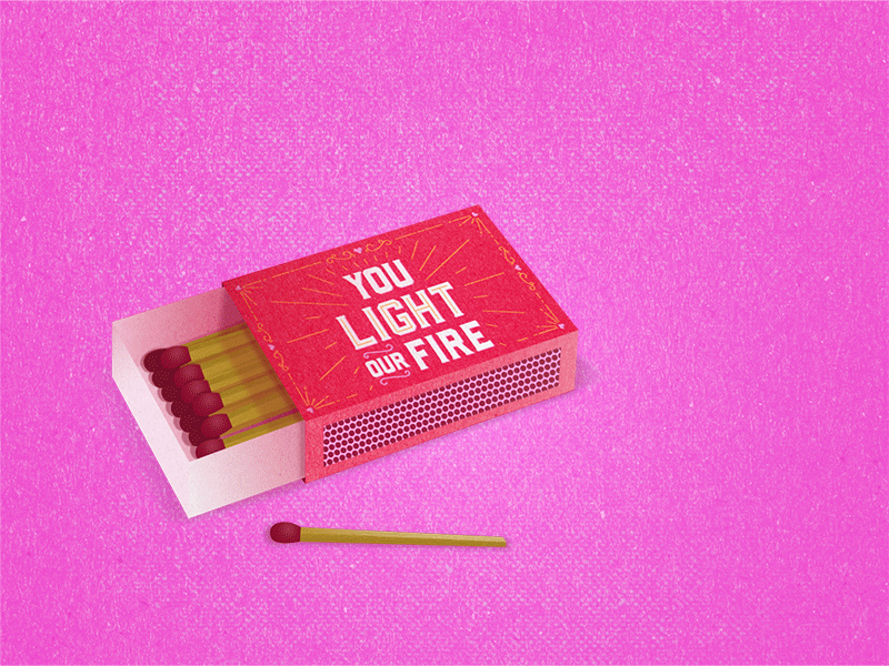 You light our 🔥 animation fire illustration matchbox stop motion valentine valentines day
