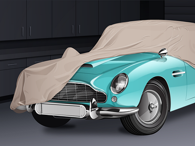 That chrome tho aston martin car classic car envy labs garage illustration