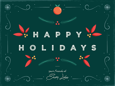 Happy Holidays! christmas envy labs florida holiday holly illustration orange orlando snow snowflake typography