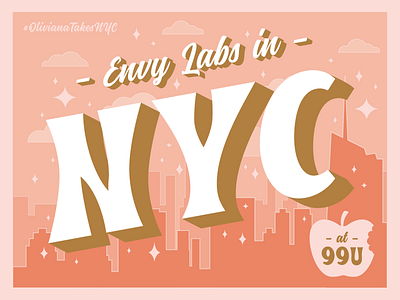 Envy in NYC apple city cityscape envy labs illustation new york new york city nyc orlando postcard typography