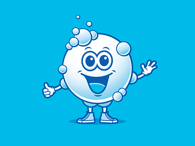 Bubble Mascot bubble bubbles car wash happy illustration mascot suds thumbs up wave