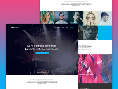 Music Welcome Page clean home landing page music web welcome