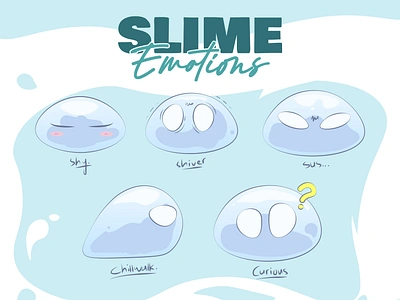 Cute Slime Emotion Set branding character design graphic design illustration vector