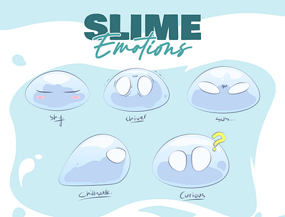 Cute Slime Emotion Set branding character design graphic design illustration vector