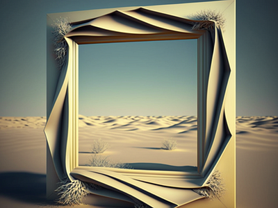 a frame on the desert 3d graphic design
