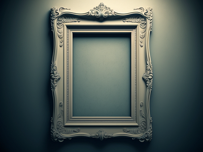 an empty frame with a neat background 3d graphic design